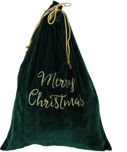 Sac-cadeau de Noël 50 × 70 cm vert avec inscription Merry Christmas
