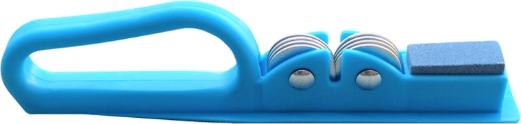 2-in-1 knife sharpener with grinder and handle, assorted colors