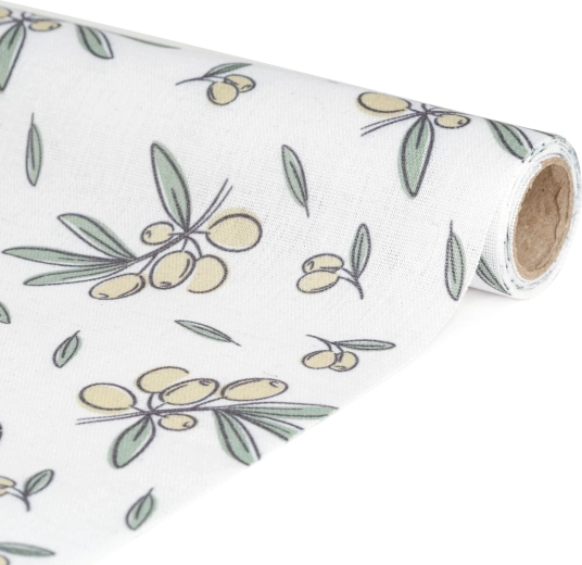 Table runner with olive motif 180 × 28 cm