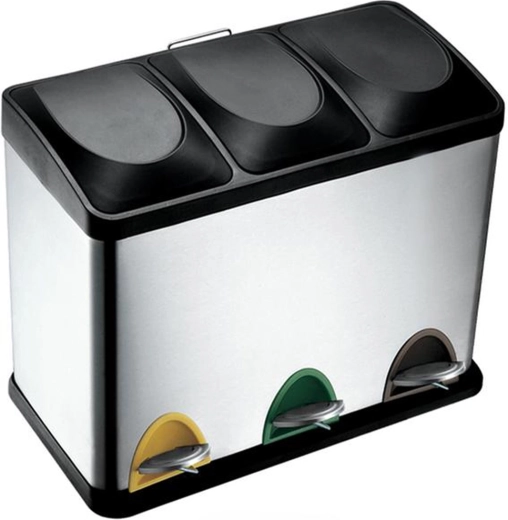 Stainless steel bin for sorted waste 45 l