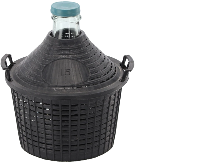 Glasballon im Korb 5 l