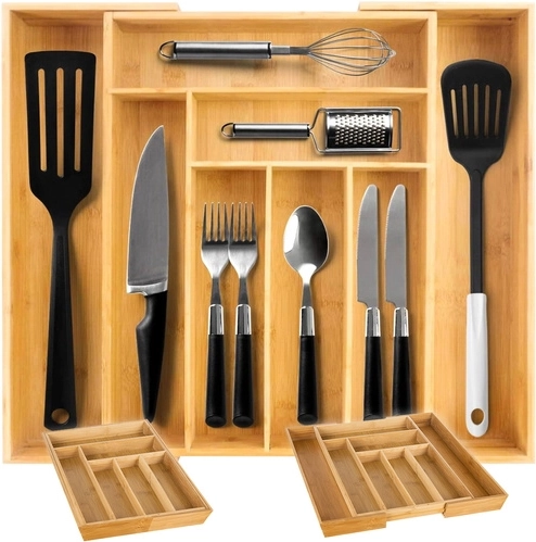 Erweiterbarer Bambus-Schubladenorganizer RUHHY