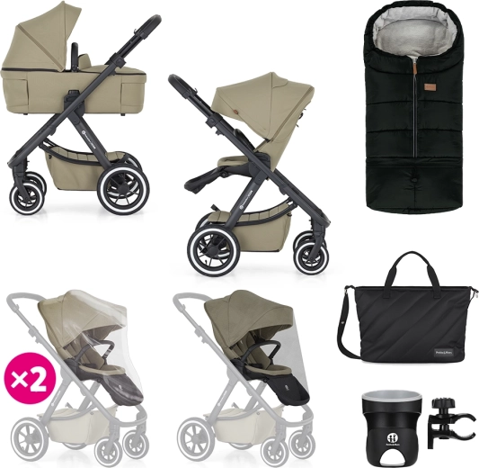 Petite&Mars gecombineerde kinderwagen Icon 2-in-1 Mossy Green XXL Air