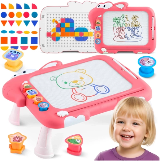 Magnetic Drawing Board and Tangram Table for Kids 3-in-1 RICOKIDS