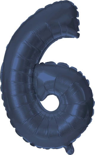 Folienballon Zahl 6 30 cm blau TORO