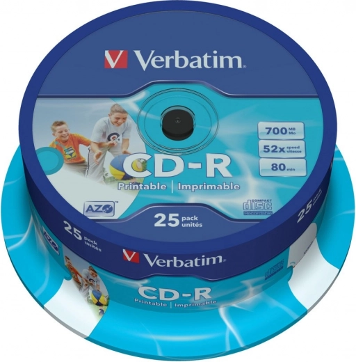 CD-R Verbatim 52x 700MB 25 units Printable