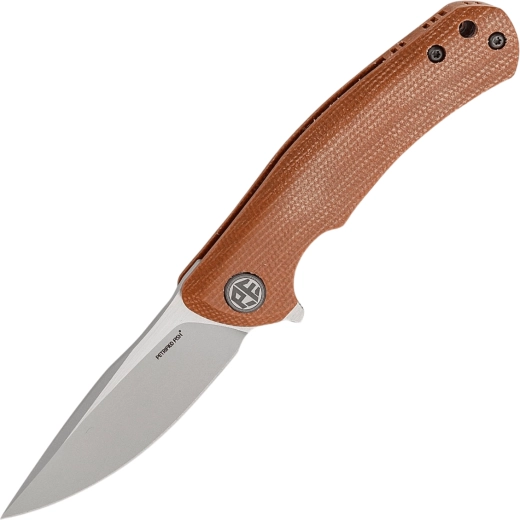 Couteau de poche pliant Petrified Fish Warrior 9 cm, micarta kaki