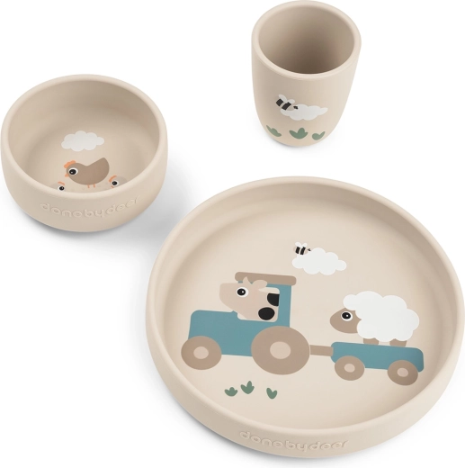 Set repas Done by Deer Stick&Stay Tiny Farm, sable