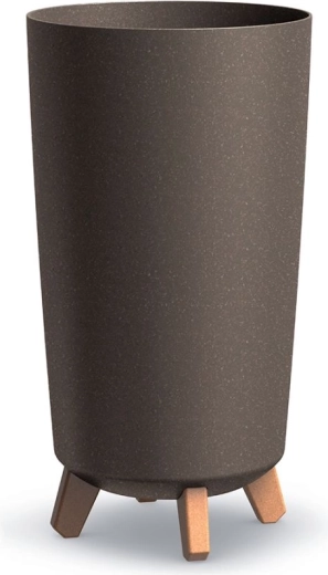 Gracia Tubus Slim Eco Wood Planter on Legs 24 cm – Coffee