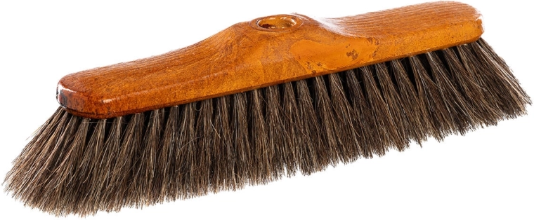 28 cm Broom, plastic with wood-look, pure horsehair, coarse thread