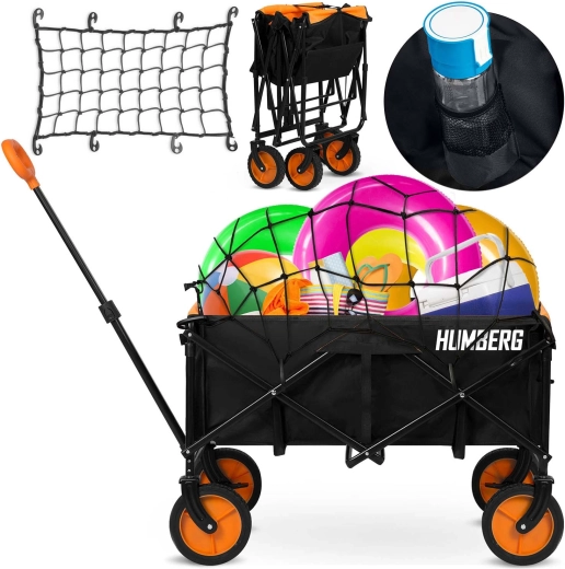 HUMBERG 100 L Folding Utility Cart with Safety Net