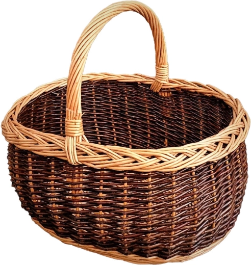 Grote gelakte rieten autobak 45 × 35 × 40 cm