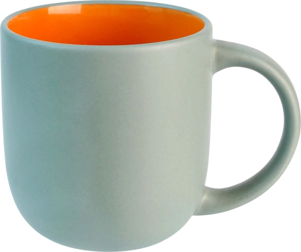 Keramische mok 435 ml groen‑oranje