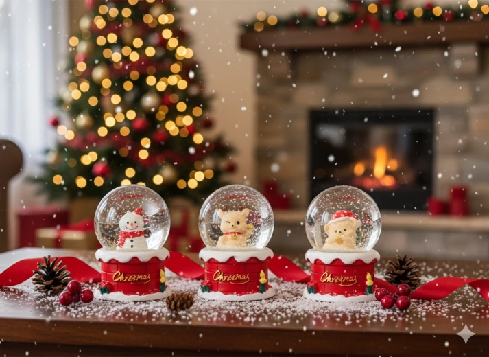Christmas Snow Globe – Reindeer, Snowman or Teddy Bear 4.5 × 7 cm