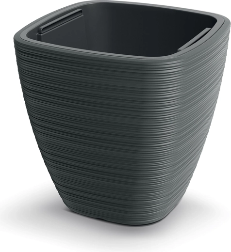 Vena Square Planter 38.8 × 38 cm dark gray with insert