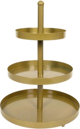 Metal 3-tier dessert stand for cookies, gold