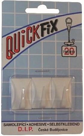 Zelfklevende kunststof haken, rechthoekig, wit (3 stuks)