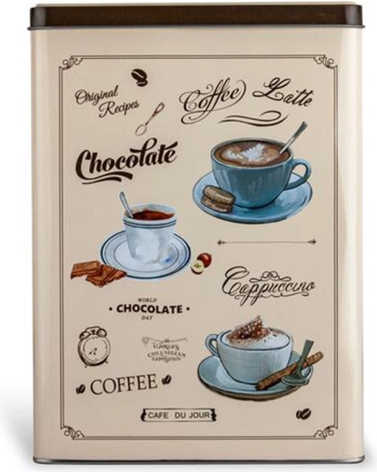 Boîte en métal Cafe9 du Jour rectangulaire 18 d7 10 d7 25 cm