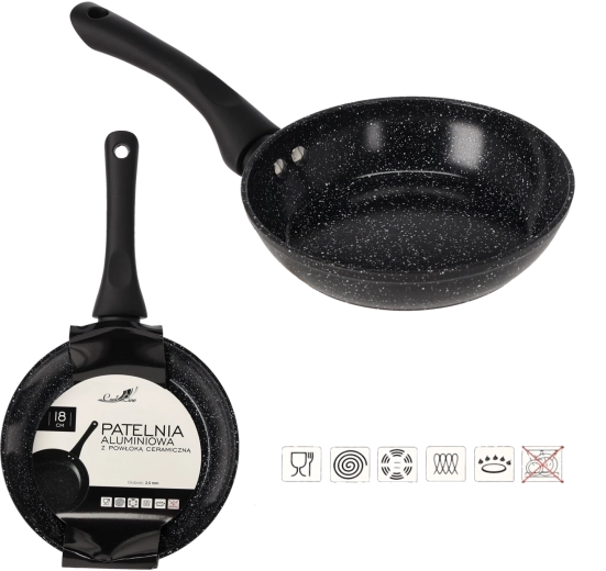 Aluminium-Pfanne 18 cm mit keramischer Beschichtung für Induktion