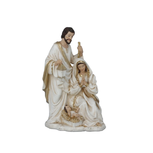 Christmas figurine Holy Family with gilded details