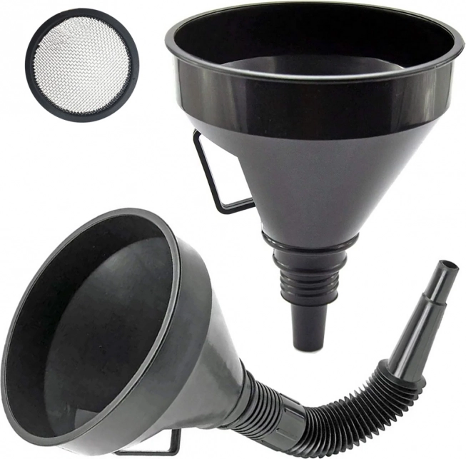 Grote plastic trechter met filter