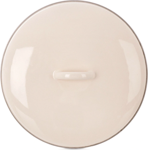 Gemailleerde crèmekleurige deksel 29 cm