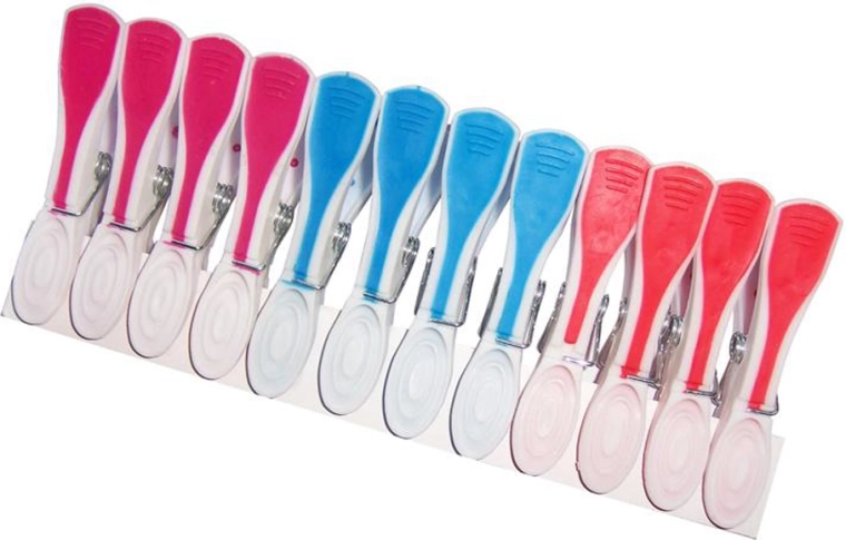 Kunststoff-Antirutsch-Wäscheklammern, 12 Stück