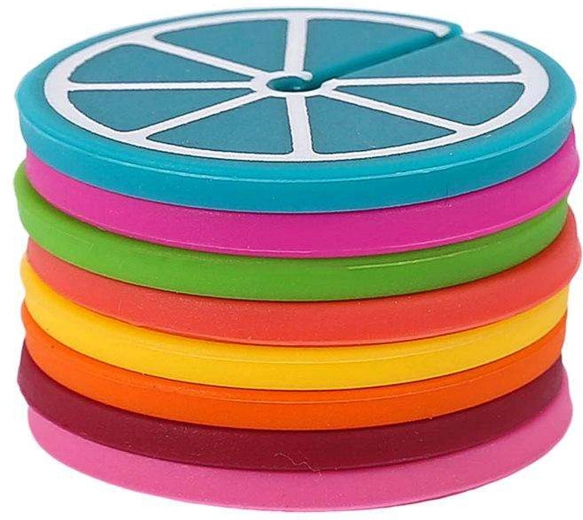 Silikon-Glasunterscheider – Zitronenscheiben, Set mit 8 Stück