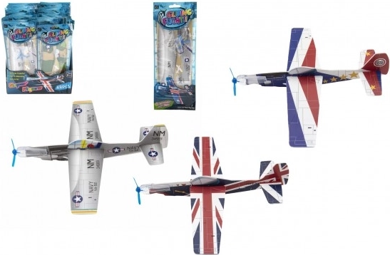 Throwing foam airplane 24 cm – color mix