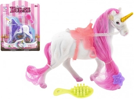 Brushable Unicorn with Saddle and Accessories, 15 cm