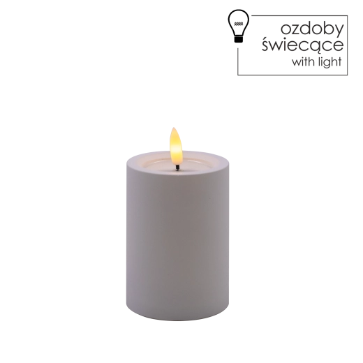 LED-kaars wit 7 x 10 cm met flakkerende vlam