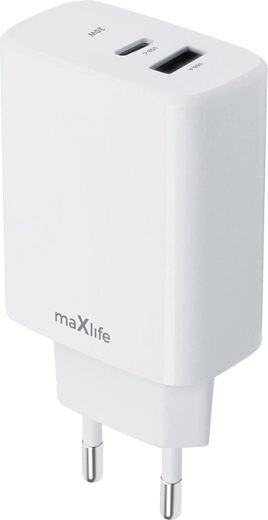 MAXLIFE 20 W Wall Fast Charger with USB‑C and USB-A