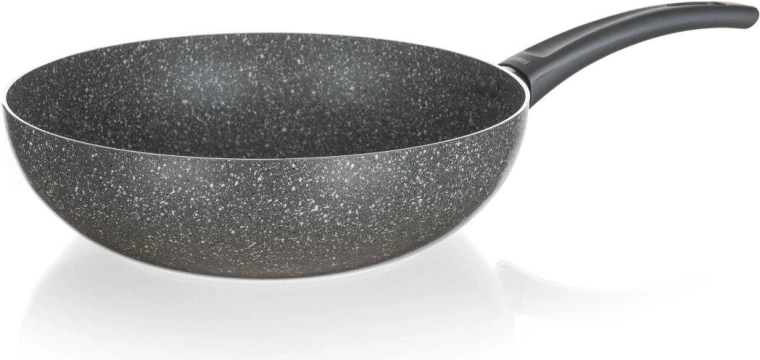 Wokpan 28 cm GRANITE met anti-aanbaklaag, geschikt voor inductie