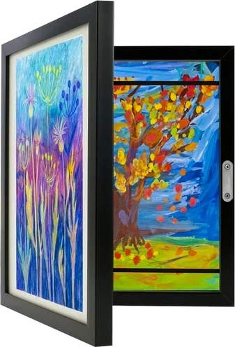 Art frame for children's A4 drawings with storage for 150 artworks KRUZZEL