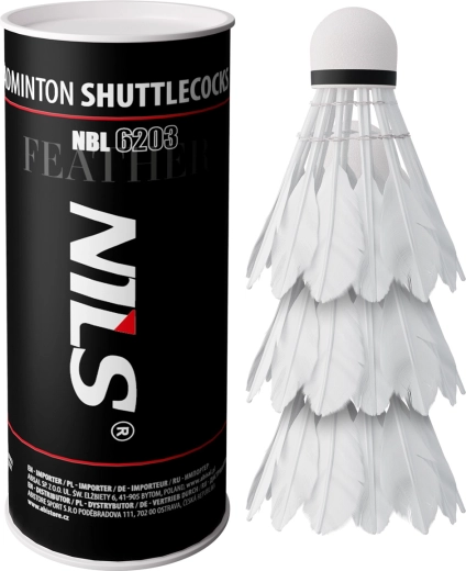 Volants de badminton en plumes Nils NBL6203, 3 pcs
