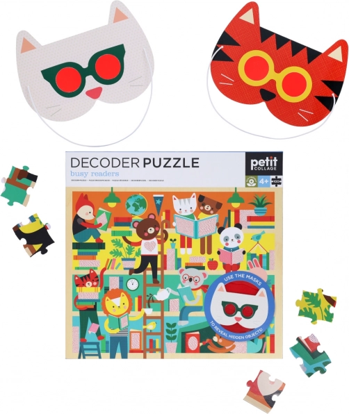 Puzzle Bibliothèque Petit Collage avec lunettes 3D