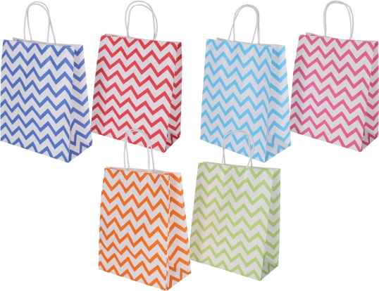 Sac cadeau en papier avec motif coloré