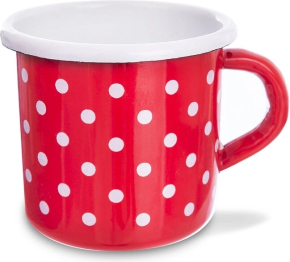 Orion Tečka Red Enamel Mug with Polka Dots 400 ml