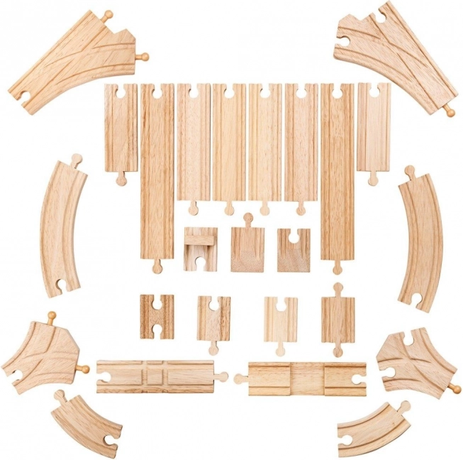 BIGJIGS RAIL houten rails, 25-delige set