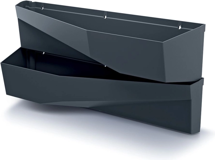 Set verticale bloempotten voor aan de muur in antraciet GARDEN LONG WALL – 2 stuks