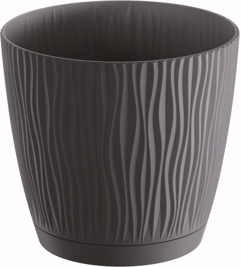 Cache-pot Sandy P avec soucoupe 16,8 cm anthracite