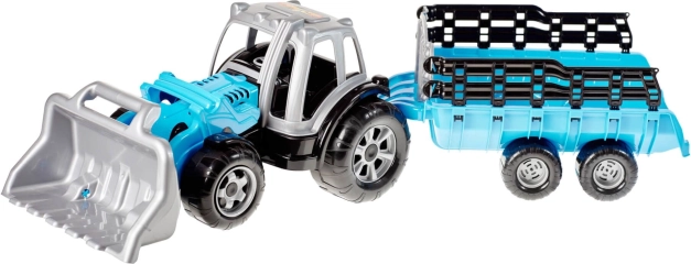 Tractor met aanhangwagen en lader