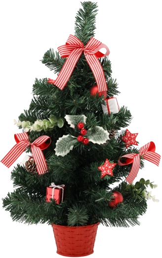 Christmas Tree 60 cm Red with Holly