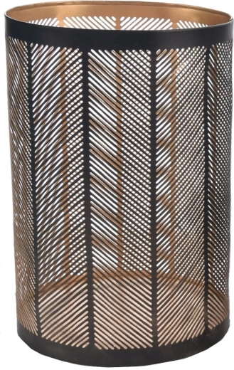 Line metal candle holder, black and gold, 22 cm