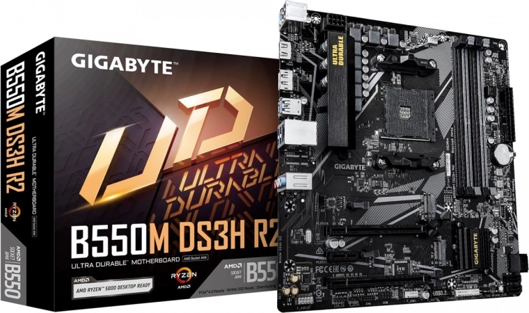 Gigabyte B550M DS3H R2 – microATX motherboard with AMD B550, HDMI/DP