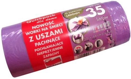 Afvalzakken met handvatten 35 l met lavendelgeur