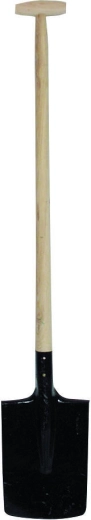 Vierkante schop met T-greep 90 cm – zwart