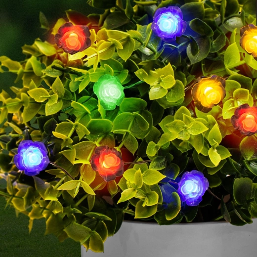 Solar LED-lichtsnoer met bloemen, 2,3 m, 20 kleurrijke LED's