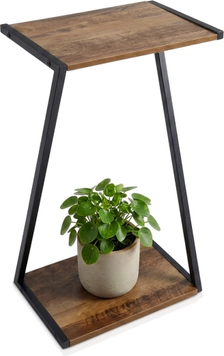 Two-tier metal plant stand black 29 × 20 × 50 cm