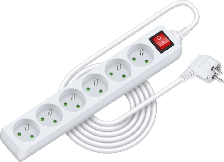 RETLUX Extension Lead with Switch, 5 m, 6 Sockets